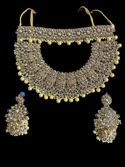 Indian layer wedding choker/Sabyasachi Indian Jewelry/Kundan necklace set/Pakistani wedding necklace/complete polki bridal set/bridal nath