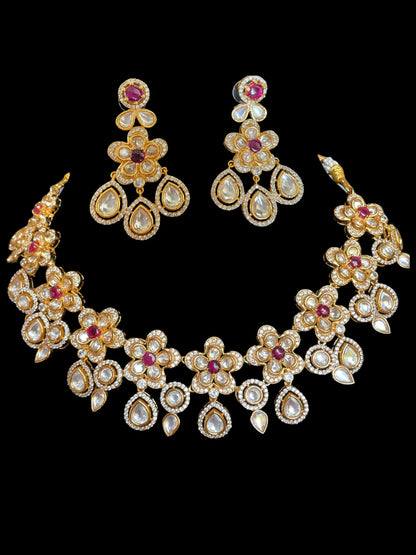 Floral Kundan Choker with Jhumka