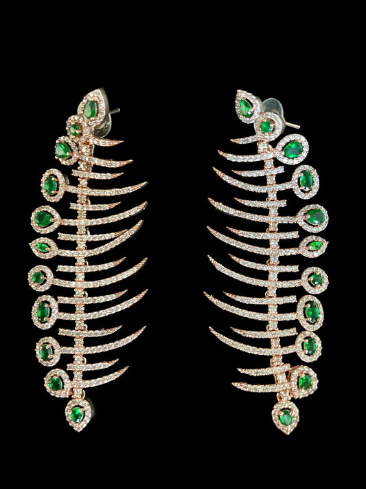 Emerald Statement Earrings  MerakeJewelry