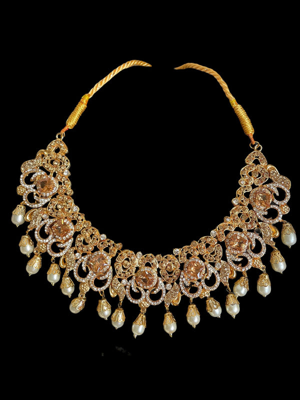 Gargantilla de boda india de plata y perlas/Joyería india Sabyasachi/Conjunto de collar Kundan/Collar polki/Collar de boda paquistaní/Conjunto nupcial