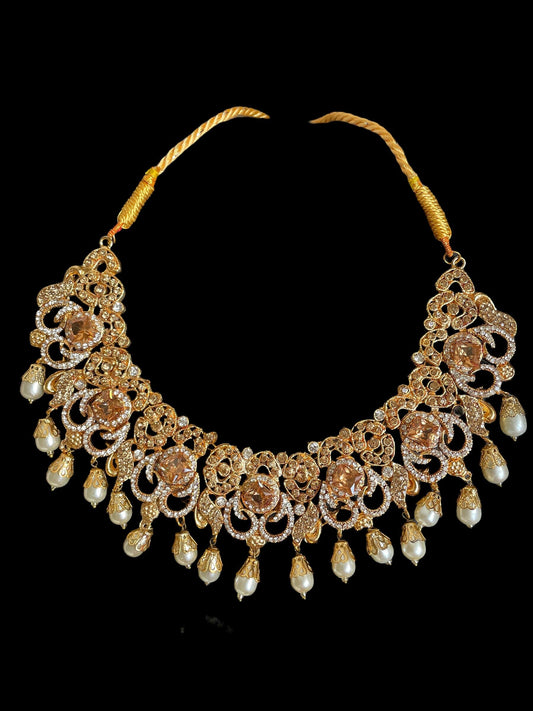 Pearl AD Stone choker  MerakeJewelry