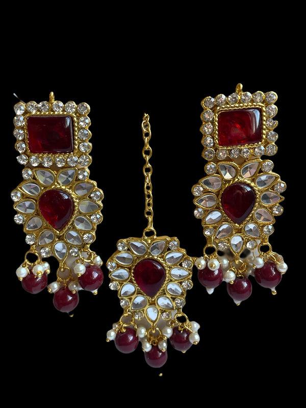 Indian gold and red wedding choker/Sabyasachi Indian Jewelry/Kundan necklace set/mirror shisha choker/Pakistani wedding necklace/Bridal set
