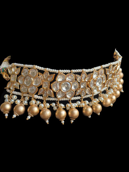 Indian matte bridal set/gold kundan Set/Polki Gold jewelry/Pakistani jewelry/sabyasachi choker with tikka/Festive Choker/Sabyasachi necklace