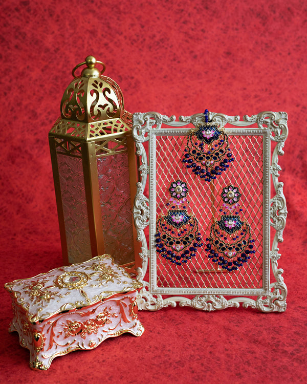Tikka and jhumka set/meenakari earrings and maangtikka/Indian wedding earrings/Pink earrings/Statement jewelry for events/Bridal jhumka set