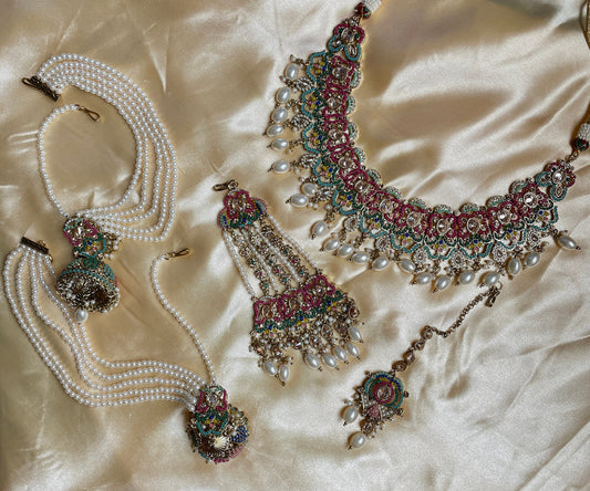 Indian bridal multicolor kundan Set  MerakeJewelry