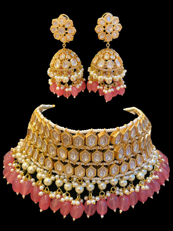 Conjunto nupcial completo indio/gargantilla Kundan de boda india/collar Polki/joyería de boda paquistaní/gargantilla de boda punjabi/conjunto de joyas de Bollywood