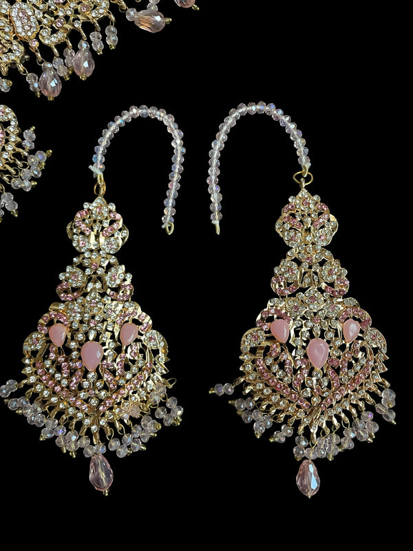 Joyería Sabyasachi Bollywood/Joyería Kundan/gargantilla jadau/Conjunto nupcial indio/Joyería india rosa/conjunto paquistaní nikah passa/Polki jhumka tikka