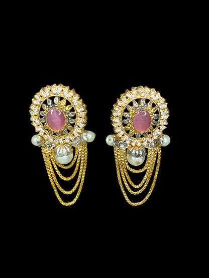 Long Rani Haar ruby multi pearl/navratan Indian Necklace/Kundan jadau Necklace/Indian Bridal Jewelry/Semi Precious hyderabadi statement set
