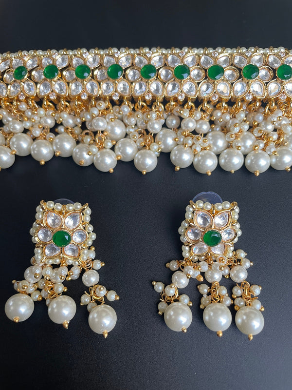 Pachi Kundan Choker with Pearl