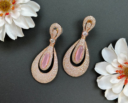 AD Pink Rose Gold Earrings