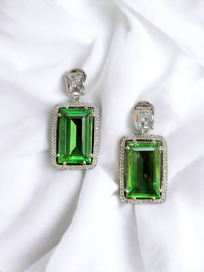 Emerald square Earrings