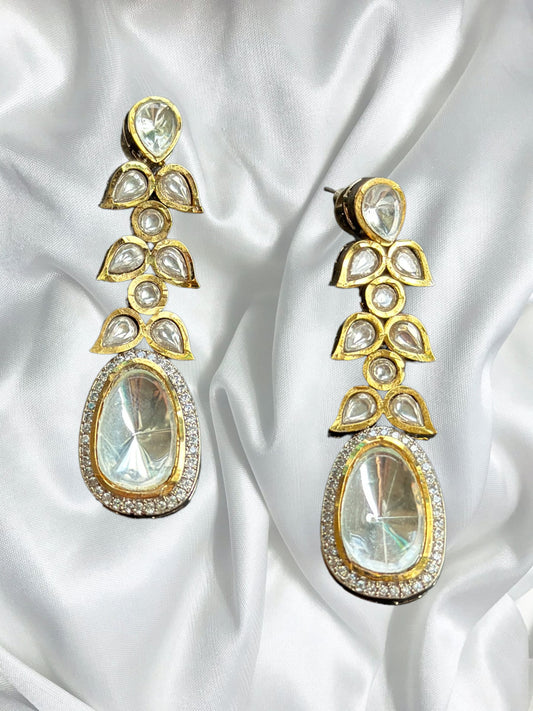 Uncut Polki diamond earrings  MerakeJewelry