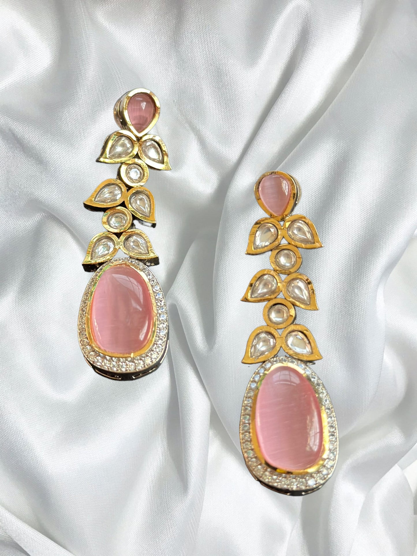 Uncut Polki diamond earrings