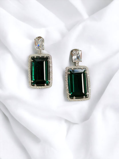 Emerald square Earrings